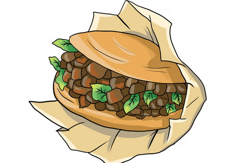 肉夹馍卡通图案图片