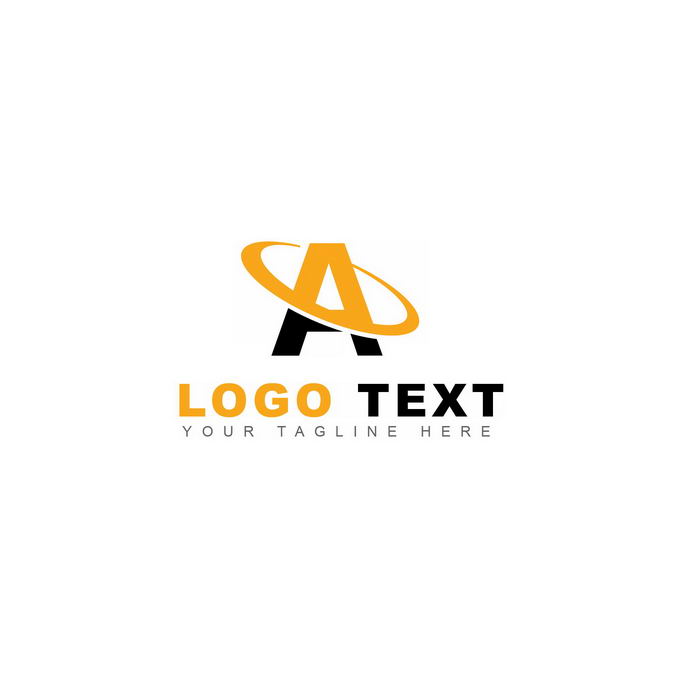 黄色光环装饰大写字母A创意标志logo设计7067242矢量图片免抠素材 标志LOGO-第1张