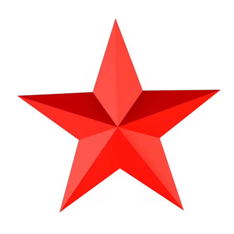 3D立体风格的红色五角星图案7164894png免抠图片素材 线条形状-第1张