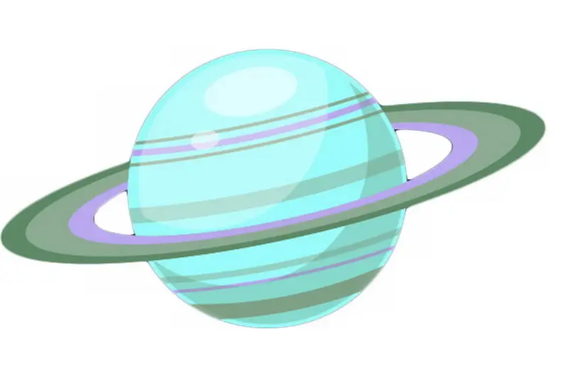 一颗绿色的星球带光环的土星卡通天文插画7197074png免抠图片素材 科学地理-第1张