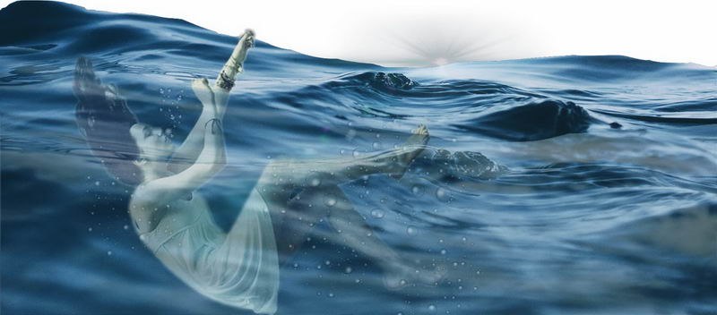 水中的女孩防溺水安全教育插画1668589png免抠图片素材 人物素材-第1张