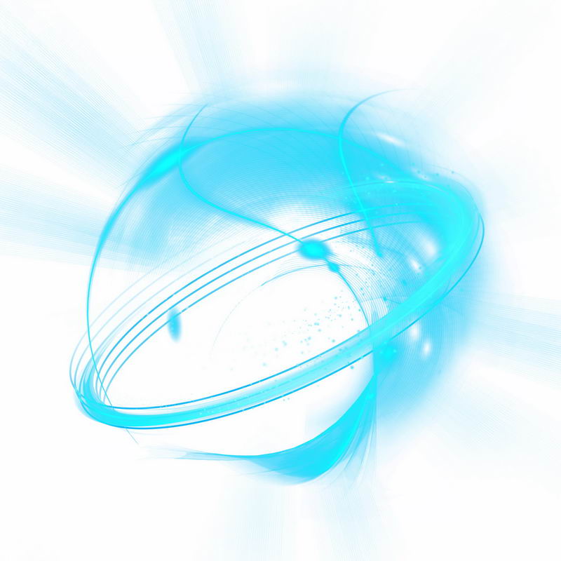 天蓝色光芒光晕光圈发光抽象光球效果7403967免抠图片素材 效果元素-第1张