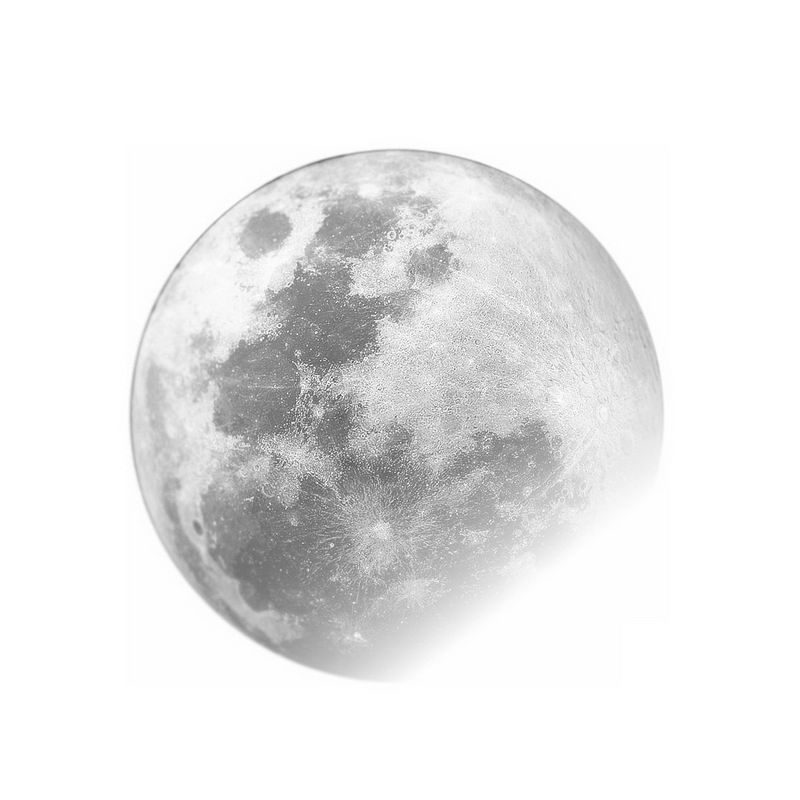 高清半透明的灰色月球8853521免抠图片素材 科学地理-第1张