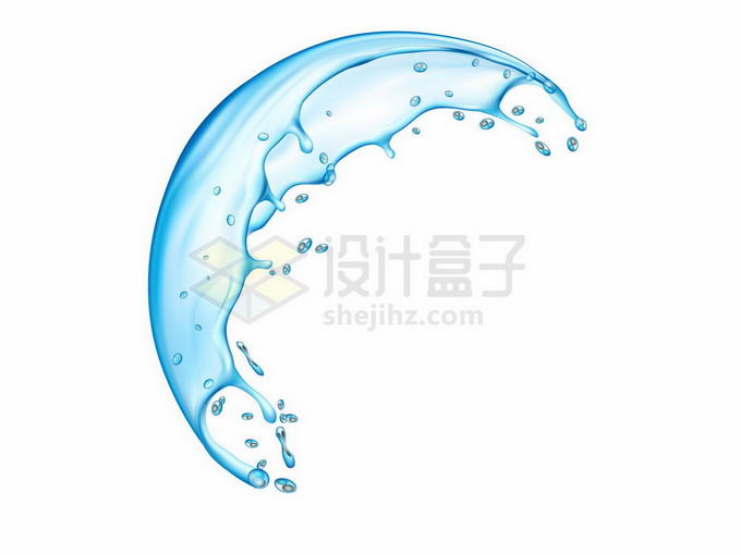 半圆形的蓝色水花水滴效果5015127矢量图片免抠素材 效果元素-第1张