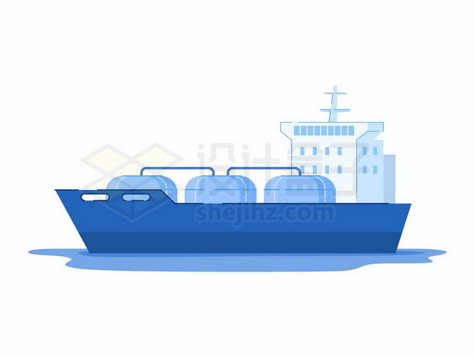 蓝色的卡通液化天然气船油气工业插画4034254矢量图片免抠素材免费下载 交通运输-第1张
