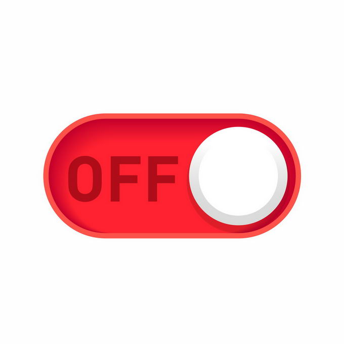 红色的开关切换按钮的关闭按钮1692430矢量图片免抠素材免费下载 按钮元素-第1张