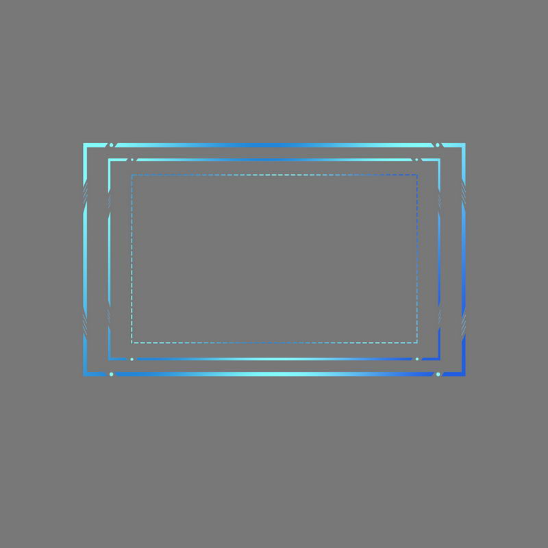 科技风格蓝色长方形线条组成的文本框边框6364505免抠图片素材 边框纹理-第1张