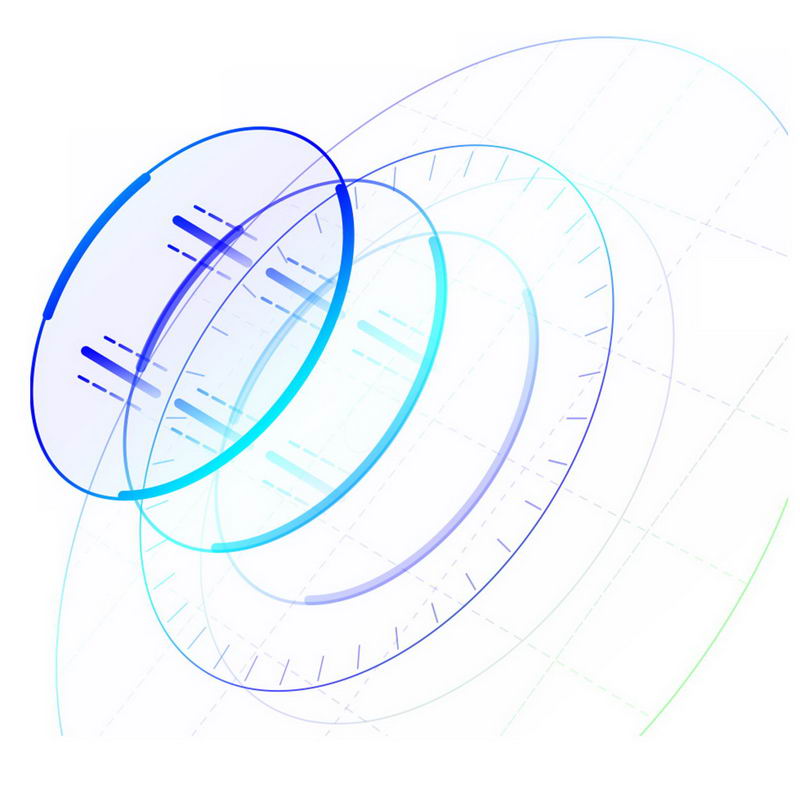 彩色圆环组成的科技风格装饰2558896免抠图片素材 线条形状-第1张