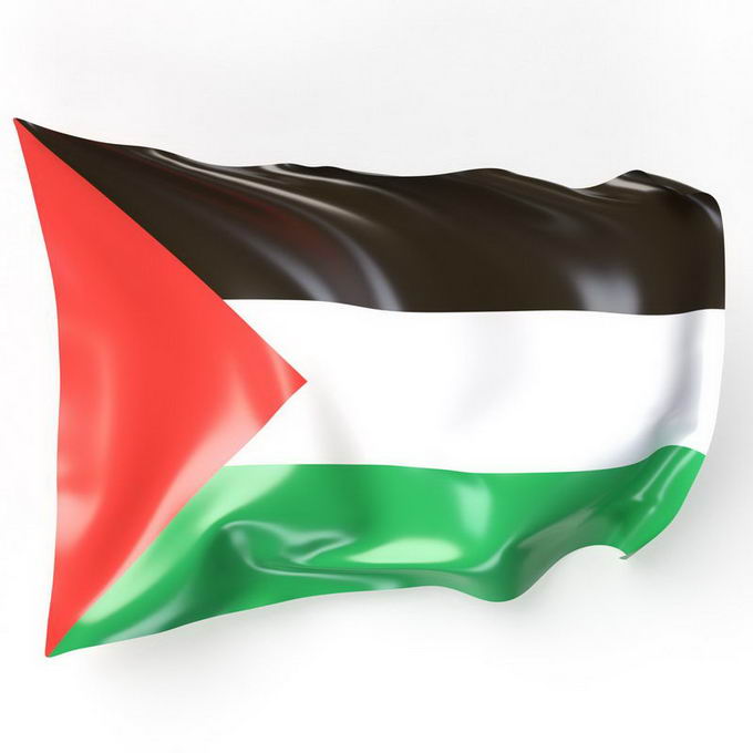 飘扬的巴勒斯坦国旗9552917免抠图片素材 科学地理-第1张