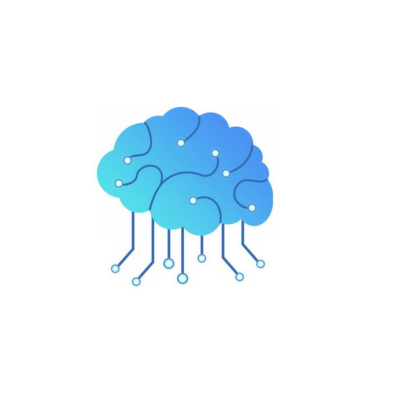 蓝色渐变色风格科技电子大脑人工智能技术2773368免抠图片素材 IT科技-第1张