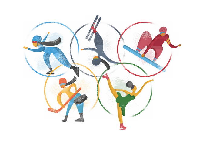 冬奥运会项目卡通图片