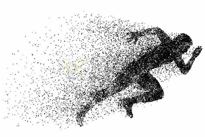 黑色小点组成正在奔跑中的运动员抽象体育插画3887890矢量图片免抠素材免费下载 人物素材-第1张