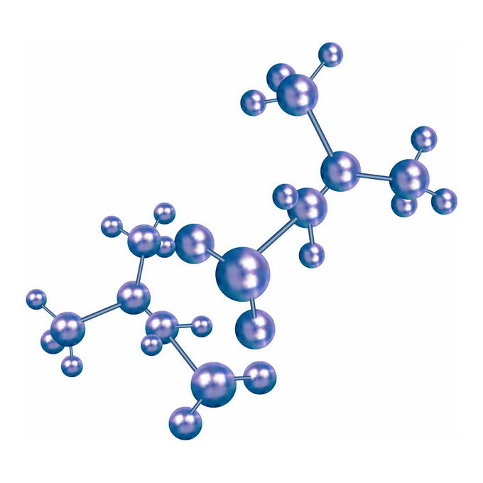 3D立体金属光泽的大分子模型7516519免抠图片素材 科学地理-第1张