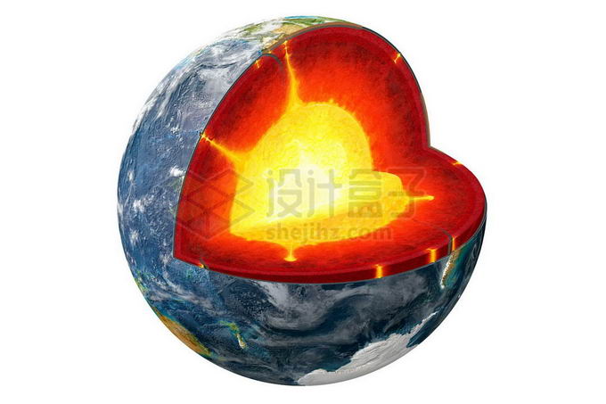切开的地球内部结构地壳地幔地核地幔热柱4594736png免抠图片素材 科学地理-第1张