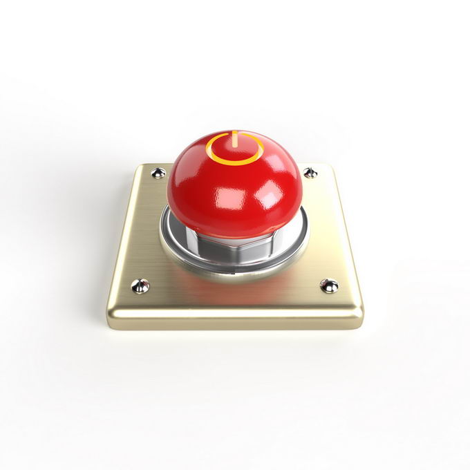 金属底座上的红色紧急按钮8731943免抠图片素材免费下载 按钮元素-第1张