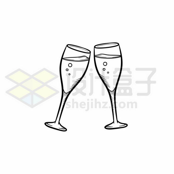 两个红酒杯碰杯手绘线条插画6974931矢量图片免抠素材免费下载 生活素材-第1张