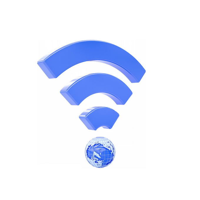 创意3D蓝色地球和wifi信号9471442矢量图片免抠素材免费下载 IT科技-第1张