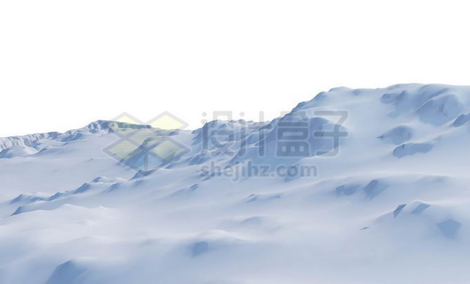 雪山上厚厚的积雪和雪层psd免抠图片素材 设计盒子