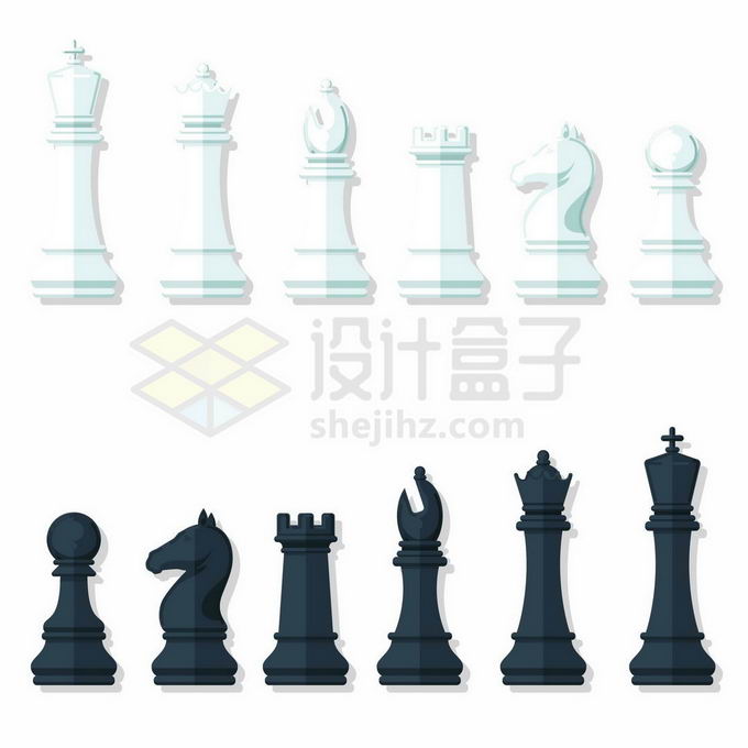 黑色白色国际象棋棋子9651799矢量图片免抠素材免费下载