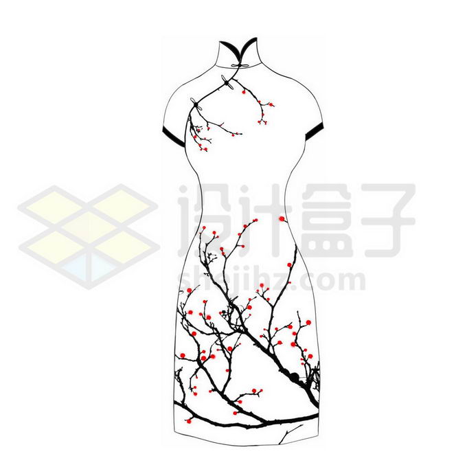 枝头上的梅花旗袍中国传统服装1753313图片素材下载 生活素材-第1张