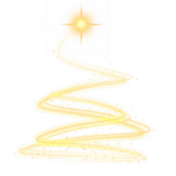 金黄色光芒组成的圣诞树效果6020194图片素材 效果元素-第1张