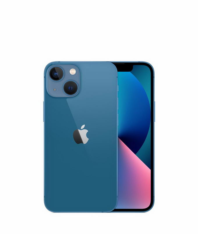 蓝色iphone 13苹果手机正反面png免抠图片素材 设计盒子