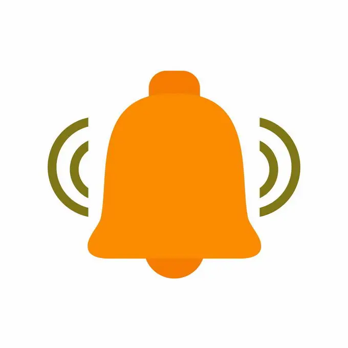 橙色的铃铛图标信息提醒图案1549065矢量图片免抠素材免费下载 UI-第1张