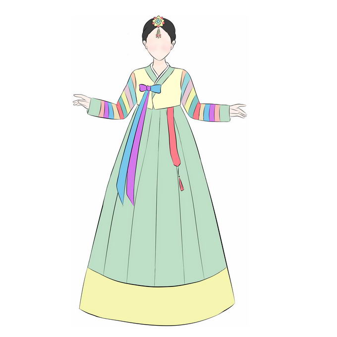 朝鲜族服饰手绘图片