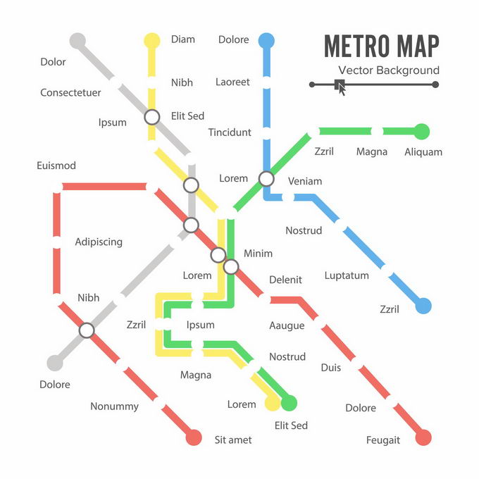 城市地铁运营线路图2910216矢量图片免抠素材 交通运输-第1张