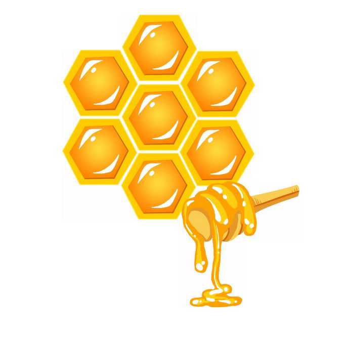 金黄色的蜂蜜和蜂窝图案4965731免抠图片素材