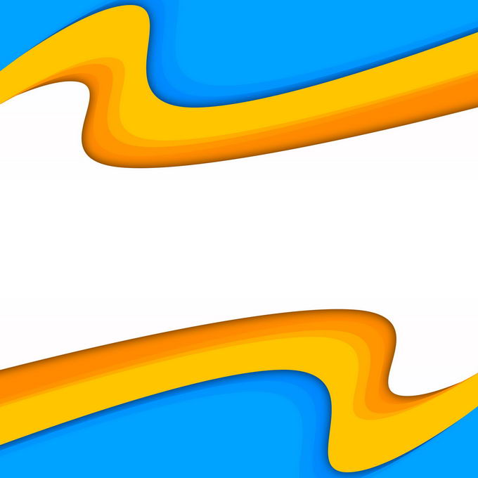 蓝色橙色黄色曲线装饰效果6216293免抠图片素材 边框纹理-第1张
