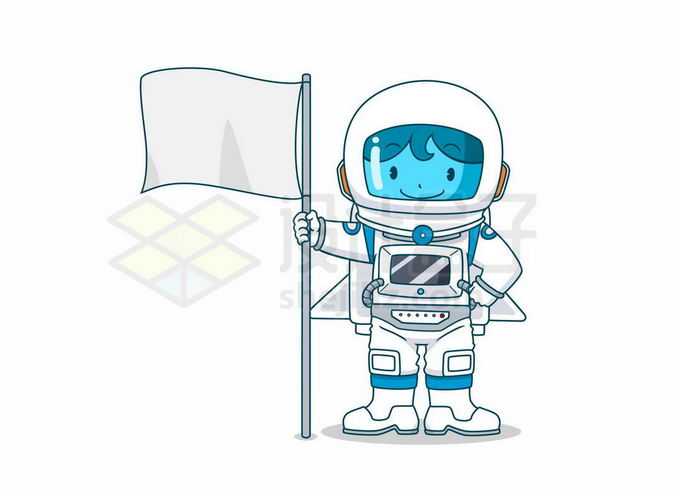 登月的卡通宇航员插上旗帜4877319矢量图片免抠素材