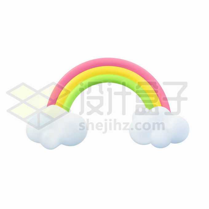 3D立体彩虹和白云7885161矢量图片免抠素材