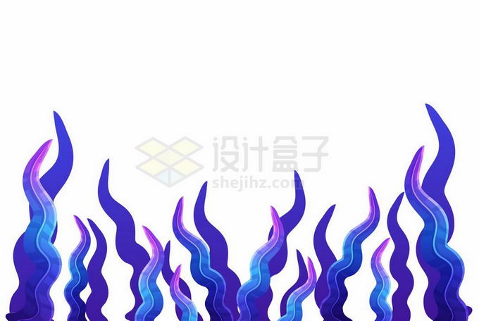 海底飘舞的紫色海带海草插画5110209矢量图片免抠素材 生物自然-第1张