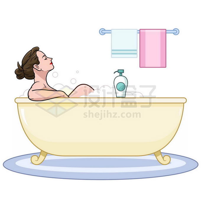 美女在浴缸中洗澡泡澡放松休闲生活2226117免抠图片素材 休闲娱乐-第1张