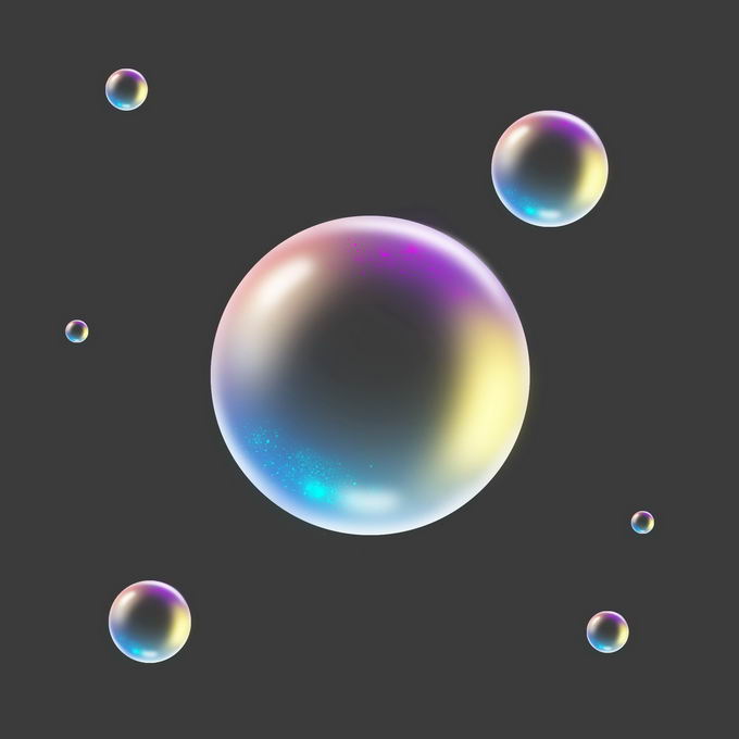 五颜六色的彩色气泡水泡肥皂泡吹泡泡3161924免抠图片素材