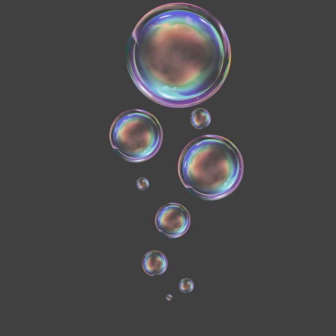 五颜六色的彩色气泡水泡肥皂泡吹泡泡4189641免抠图片素材 漂浮元素-第1张