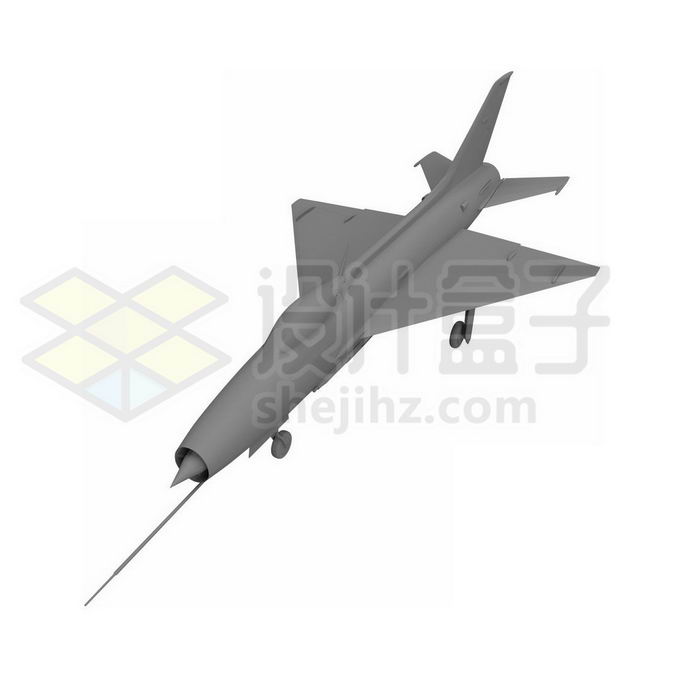 一架银灰色歼7战斗机3D模型5763762免抠图片素材 军事科幻-第1张