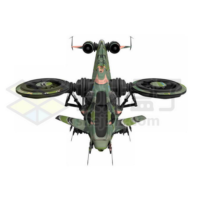 电影阿凡达中的涵道飞行器倾斜旋翼机科幻飞机3D模型1226578免抠图片素材 军事科幻-第1张