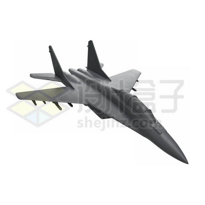 一架灰黑色苏27战斗机3D模型7682098免抠图片素材 军事科幻-第1张