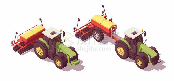 2.5D风格旋耕机耕种机拖拉机农用机械1883087矢量图片免抠素材 工业农业-第1张