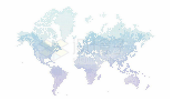 蓝色点阵世界地图8726771免抠图片素材 科学地理-第1张