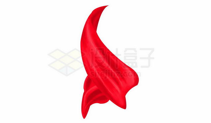 红色旗帜绸缎丝绸装饰4422758免抠图片素材 装饰素材-第1张