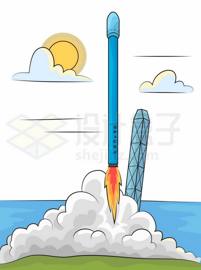 火箭绘画图片起飞图片