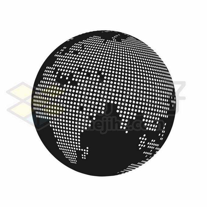 白色圆点点阵世界地图地球图案3658622矢量图片免抠素材 科学地理-第1张
