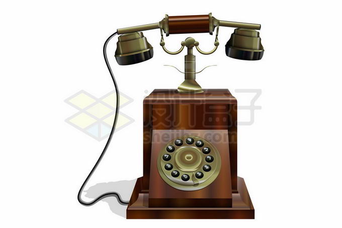 一款复古风格的电话机1057976矢量图片免抠素材 生活素材-第1张