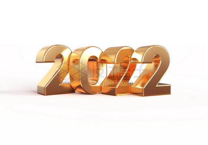 金色金属光泽2022年数字3d字体3595630图片免抠素材 字体素材