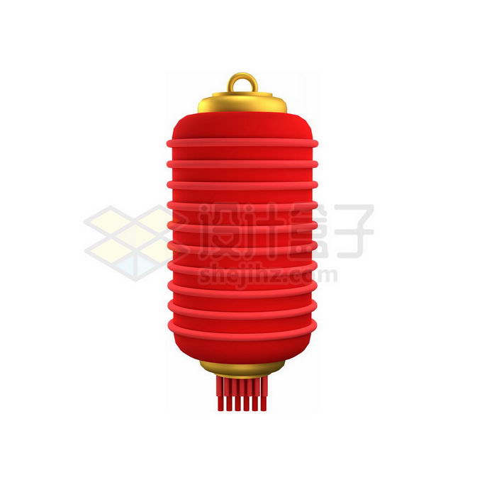 一盏圆柱形的大红灯笼3D模型2775834PSD免抠图片素材 节日素材-第1张