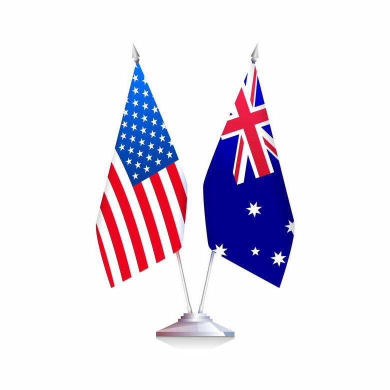 美国澳大利亚国旗象征了美澳同盟关系4779588矢量图片免抠素材 科学地理-第1张