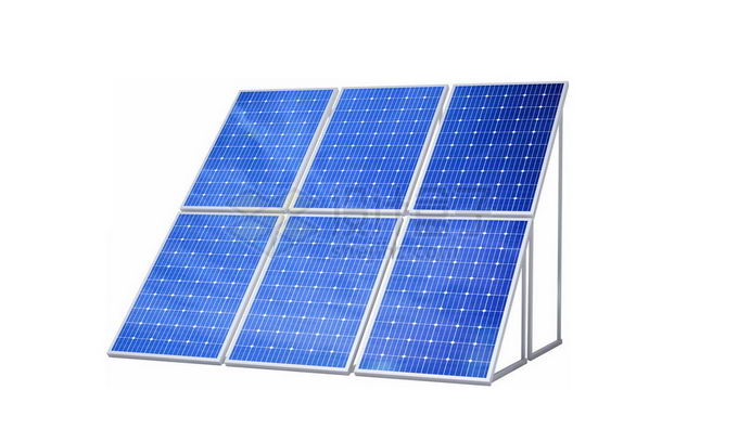 六块并联的蓝色太阳能电池板7815721图片免抠素材 工业农业-第1张